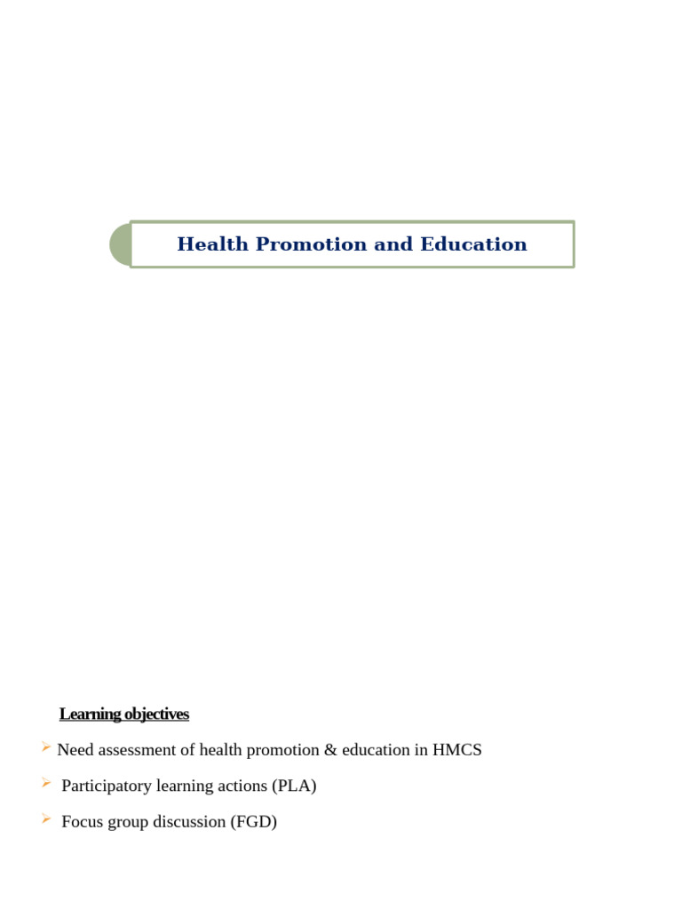 Health Promotion and Education | PDF | Focus Group