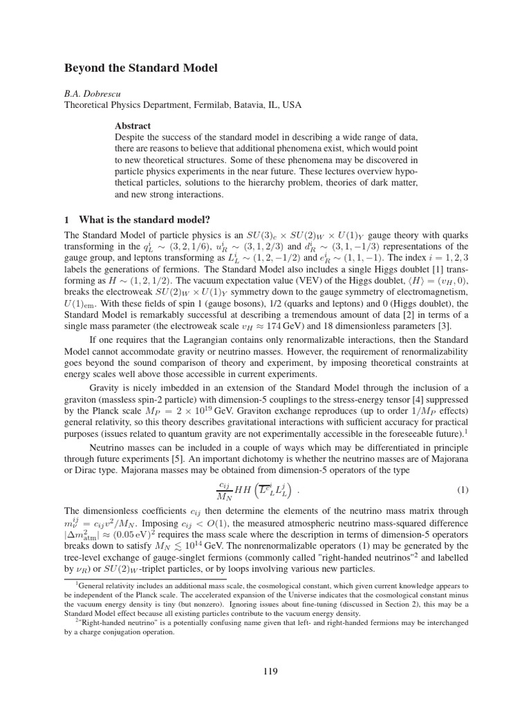 Exploring Physics Beyond the Standard Model | PDF | Standard Model ...