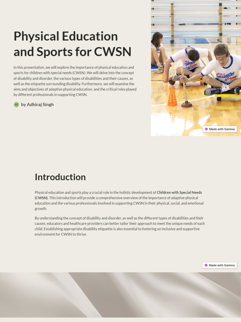 Adaptive Sports for Children with Special Needs | PDF | Physical ...