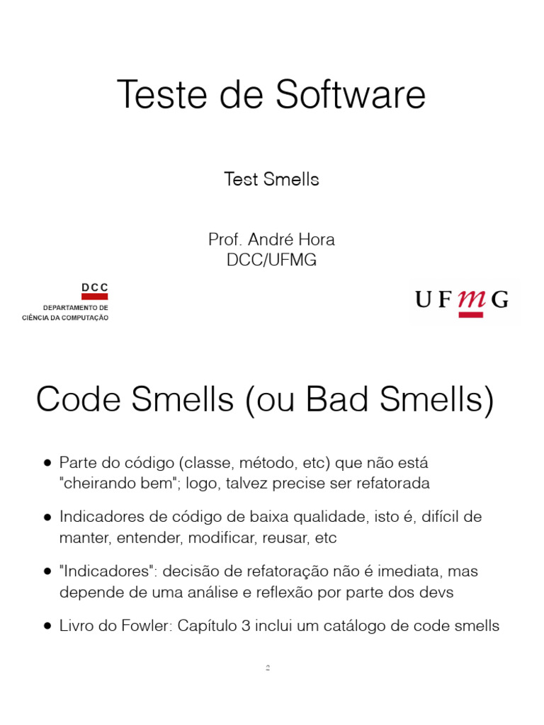 Identificação de Test Smells em Código | PDF | Programação de ...