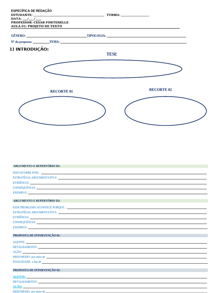 Folha de Projeto de Texto | PDF