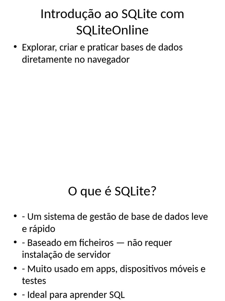 Introducao SQLiteOnline | PDF