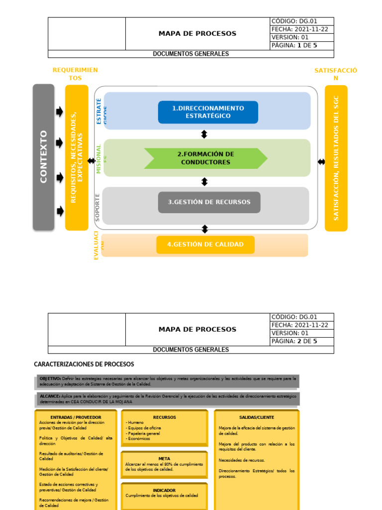 Mapa de Procesos y Mejora Continua | PDF | Sistema de manejo de calidad ...