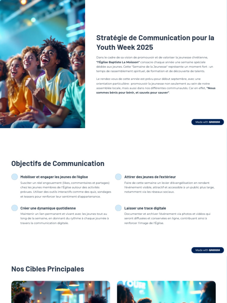 Stratégie de Communication Youth Week 2025 | PDF | la communication ...