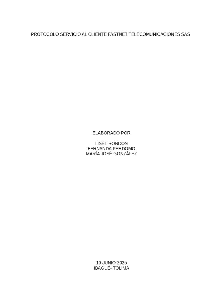 Protocolo de Atención al Cliente Fastnet | PDF | Invalidez | Servicio ...