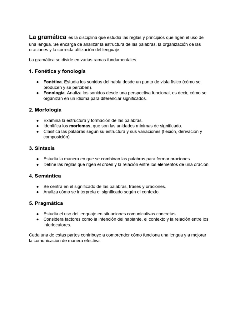Gramática y Estructura de Textos | PDF | Palabra | Oración (Lingüística)