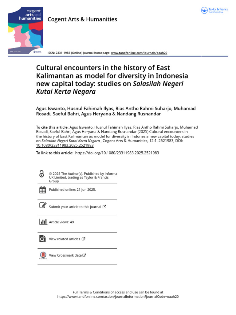 Cultural Encounters in the History of East Kalimantan as Model for