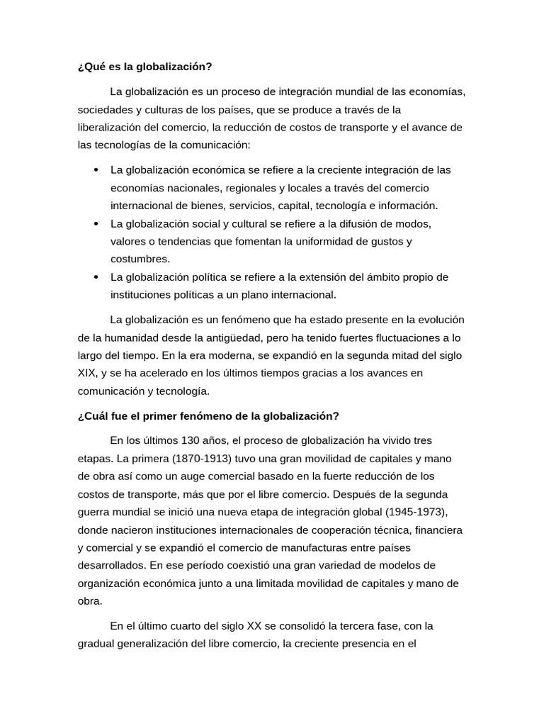 Impacto de la Globalización en México | PDF | Globalización | Comercio