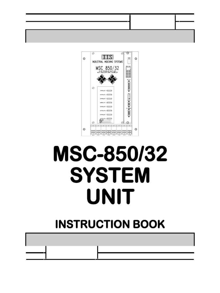 MSC-850/32 Motion Control System Guide | PDF | Input/Output | Power Supply