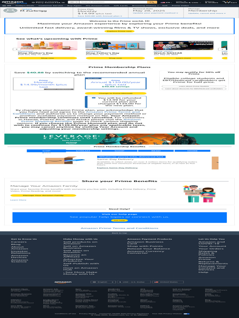 Amazon Prime Membership Overview | PDF