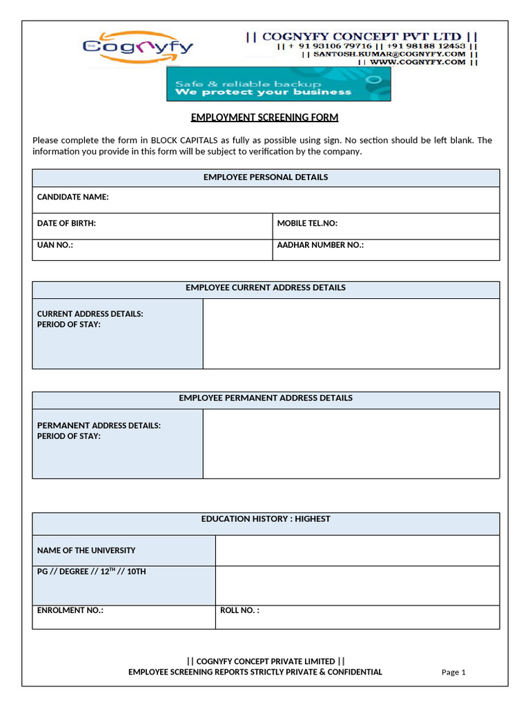 Siraka - BGC Form | PDF | Background Check | Privacy