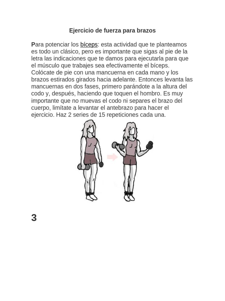 Ejercicio de Fuerza para Brazos | PDF | Codo