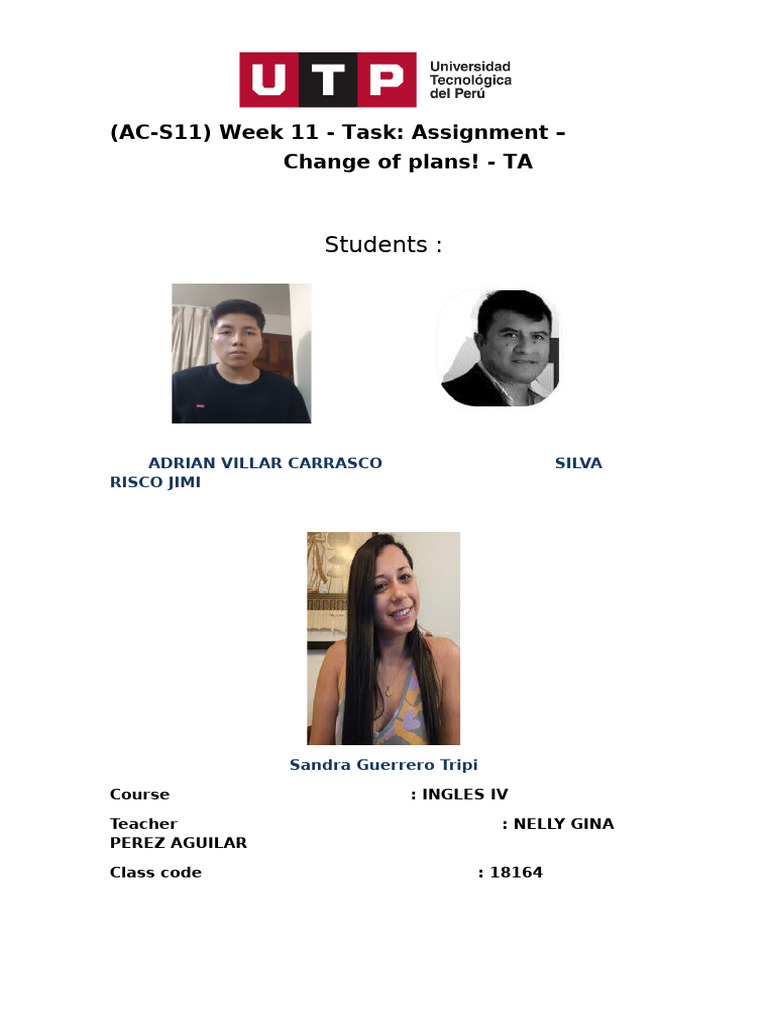 (AC-S11) Week 11 - Task Assignment - Change of Plans! - TA | PDF