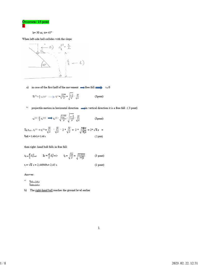 Physics Problem Solutions and Explanations | PDF | Physical Phenomena ...