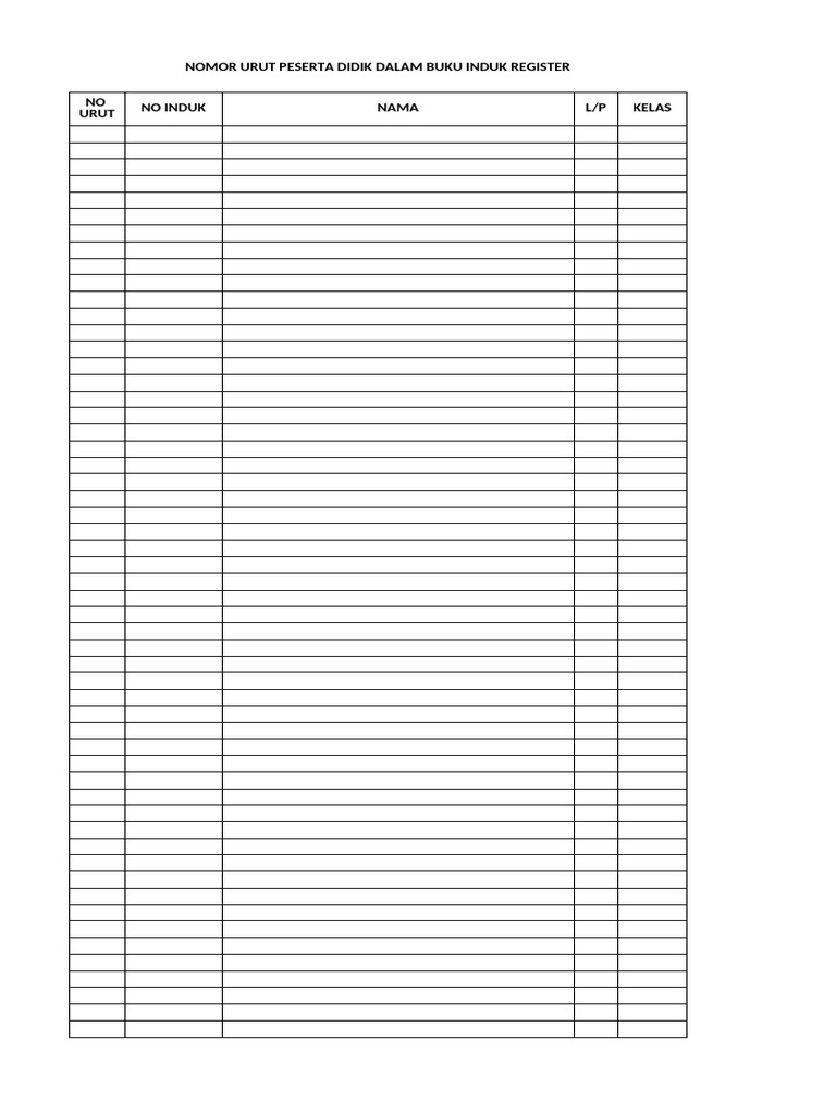 Format Buku Induk Siswa SD/TK | PDF