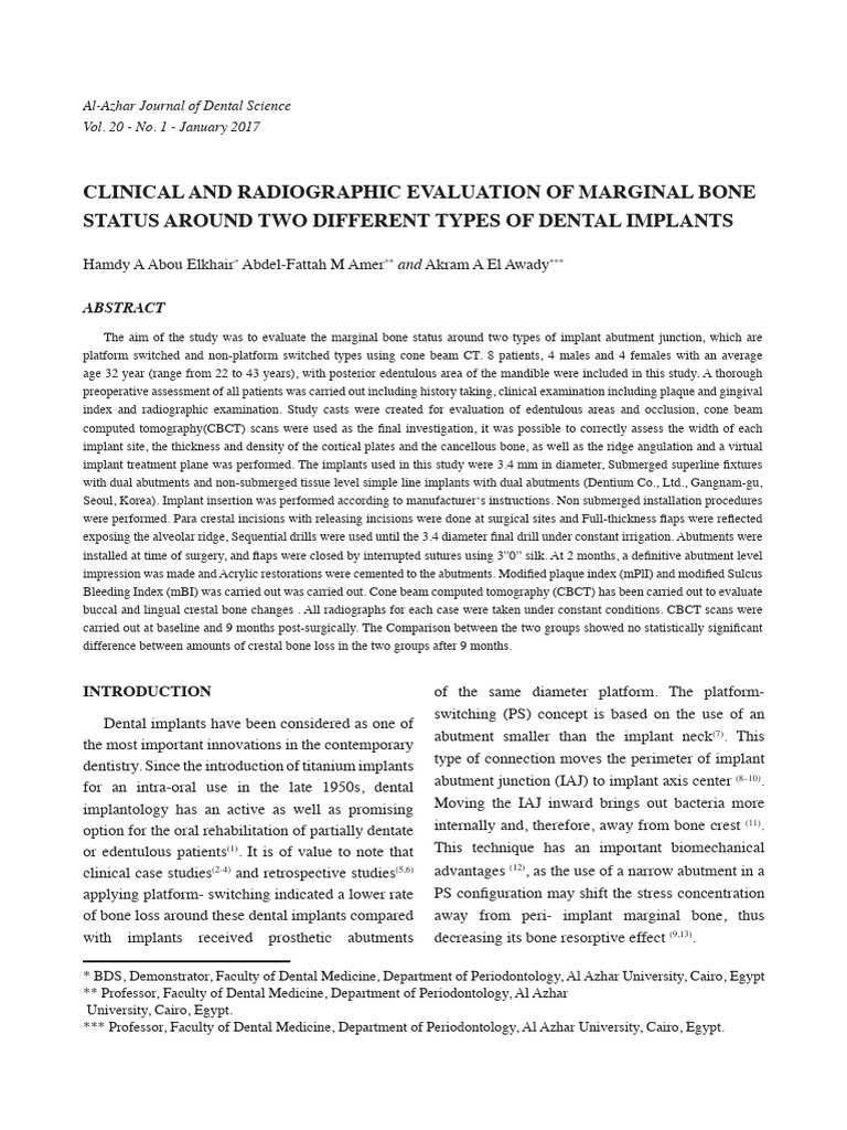 CBCT Marginal Bone Losss | PDF | Dental Implant | Medical Specialties