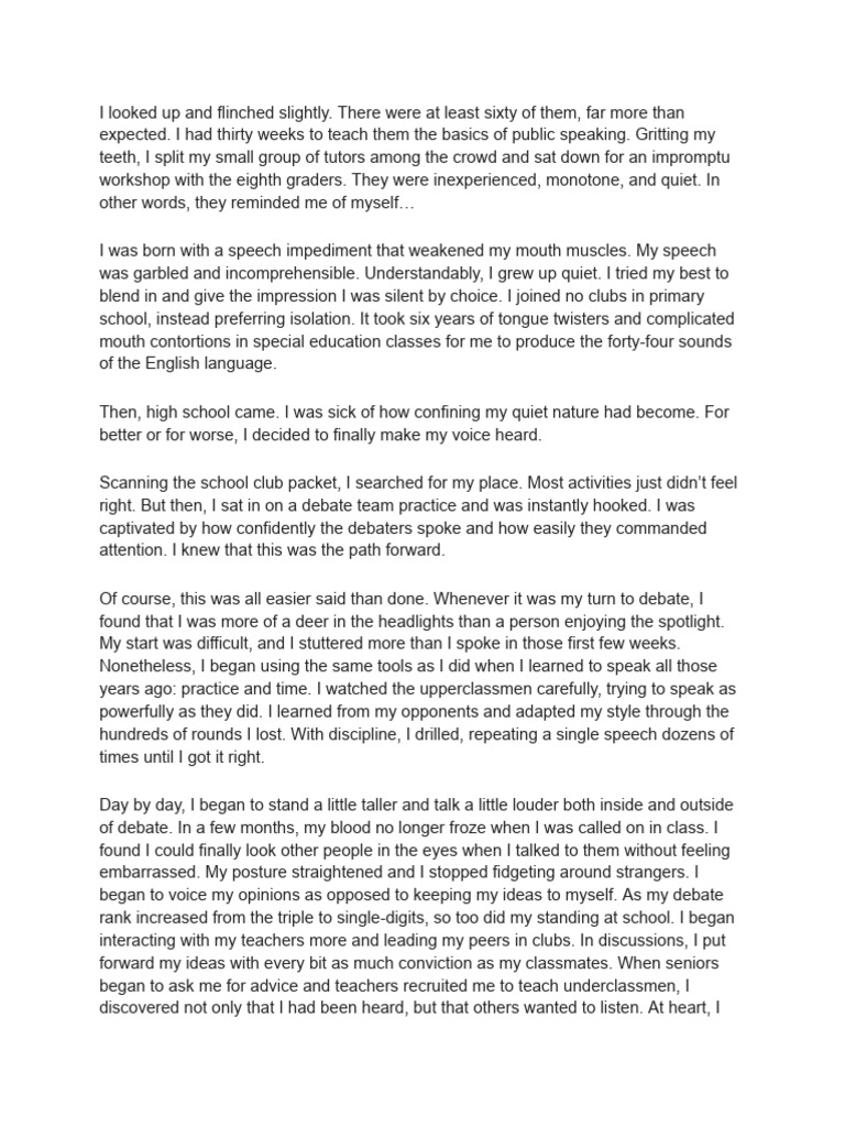 Personal Statement Example - Finding My Voice | PDF