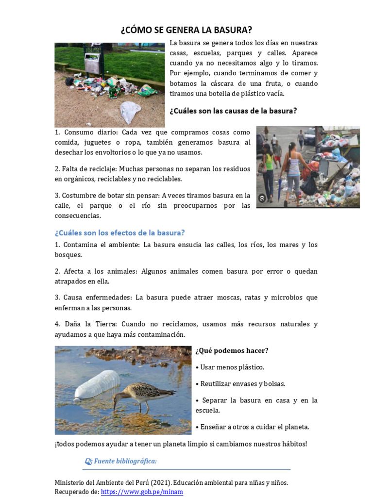 Causas y clasificación de la basura | PDF | Residuos | Reciclaje