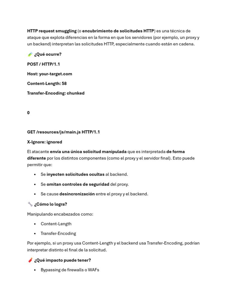 Ataque de HTTP Request Smuggling | PDF | Servidor proxy | Redes de ...