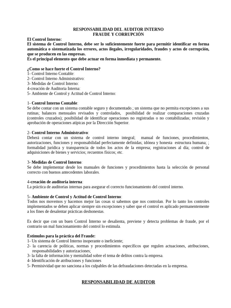 Control Interno y Prevención de Fraude | PDF | Auditoría | Corrupción ...