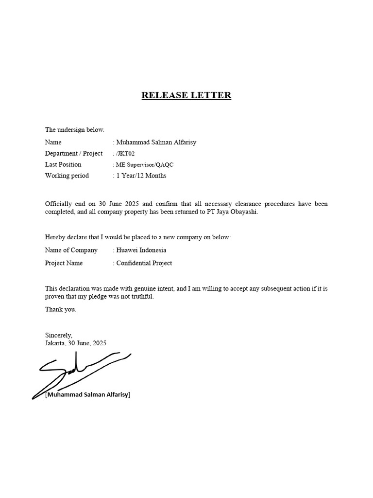 Release Letter | PDF