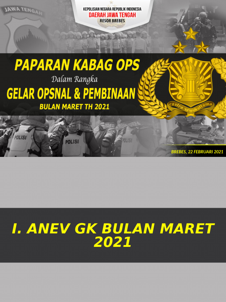 Paparan Kabag Ops Bulan Maret 2021 Revisi 1 | PDF