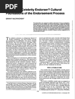 Celebrity Endorsement: Meaning Transfer Model | PDF | Self | Celebrity