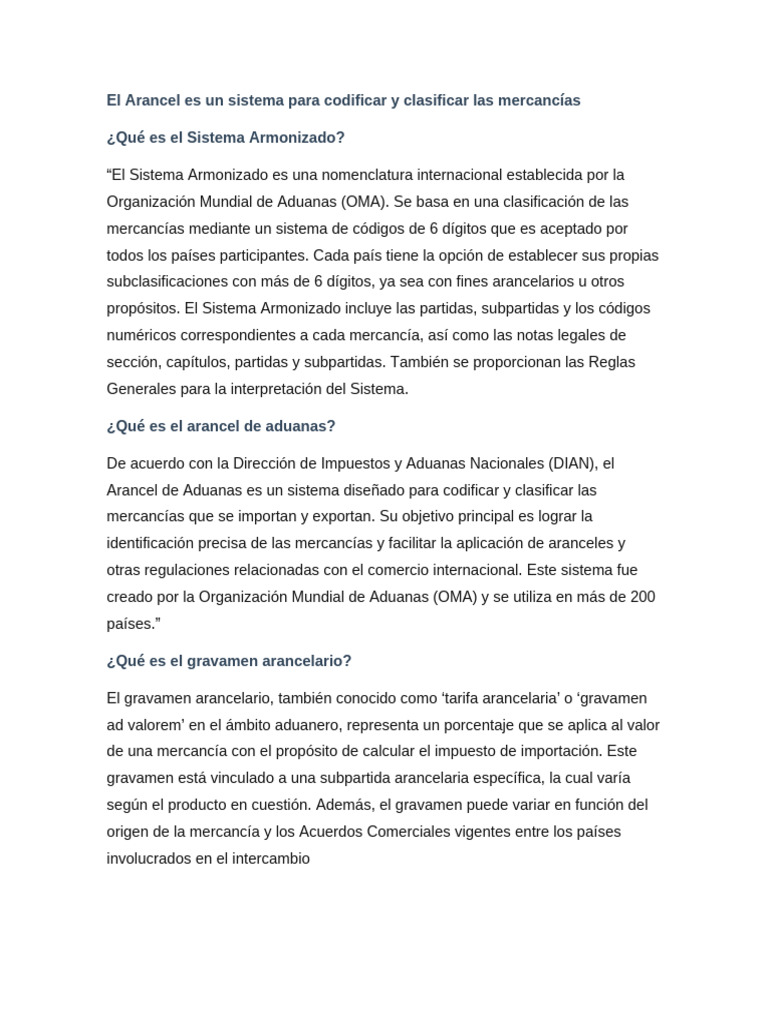 Estructura Del Arance de Aduanas | PDF | aduana | Arancel