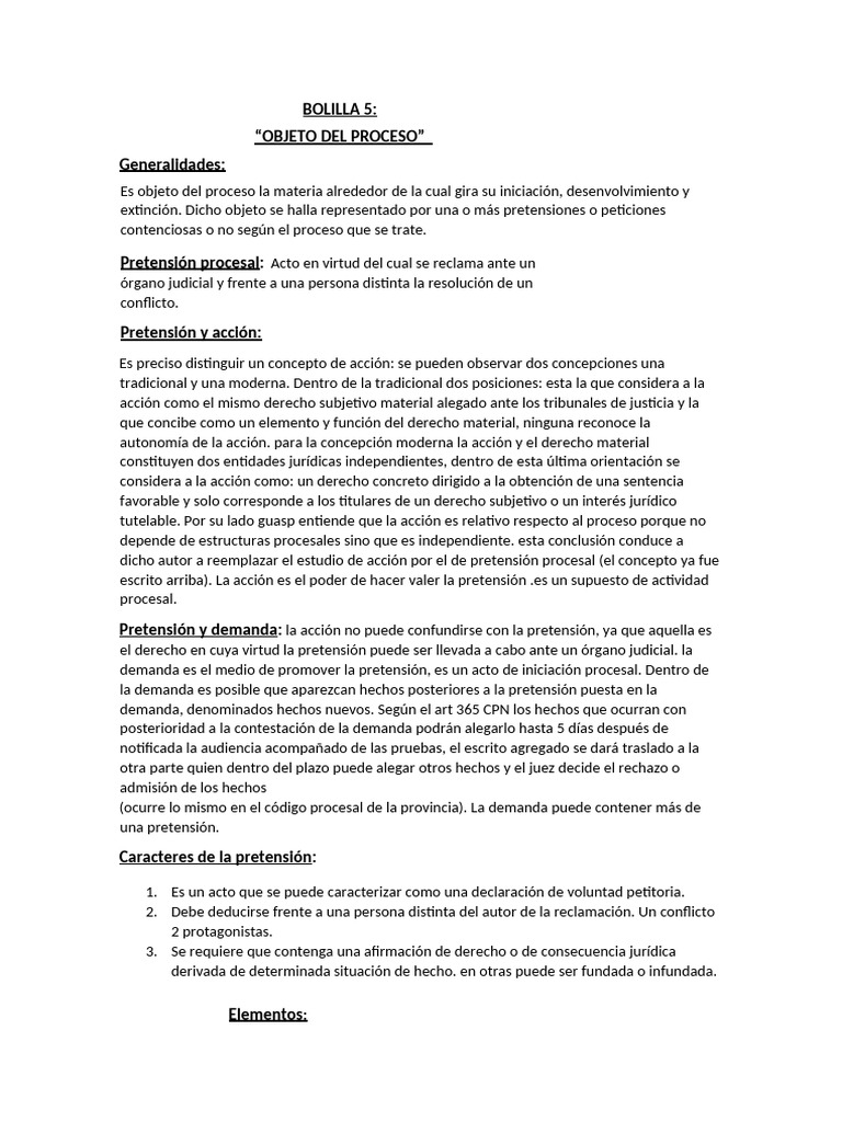 Objeto y Pretensión en el Proceso Judicial | PDF | Ley procesal ...