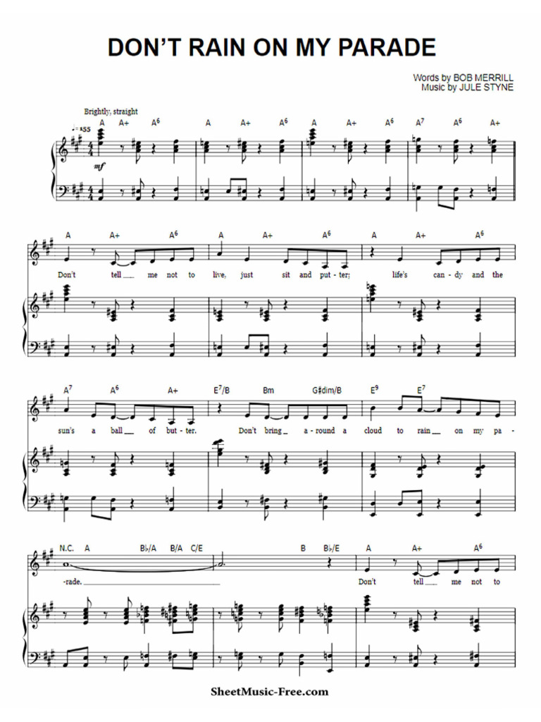 Dont Rain On My Parade Sheet Music Glee SheetMusic Free Com PDF | PDF