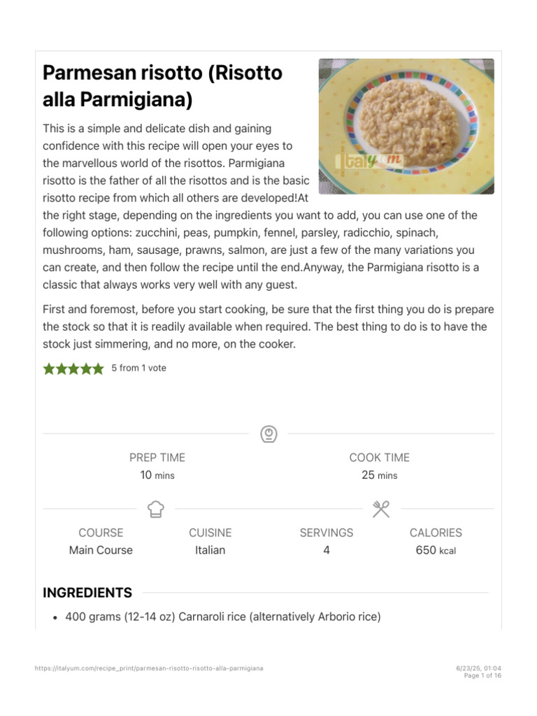 Parmesan Risotto (Risotto Alla Parmigiana) - Easy, Authentic Italian ...