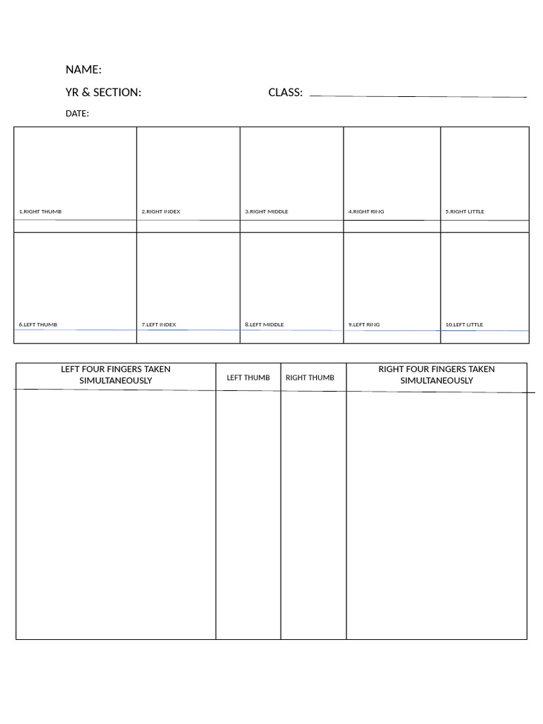 Printable Fingerprint Chart | PDF