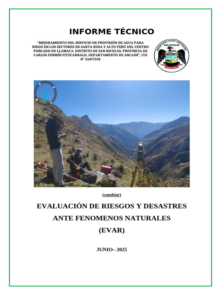 Mejora del Agua para Riego en Llamaca | PDF | Precipitación | Montañas