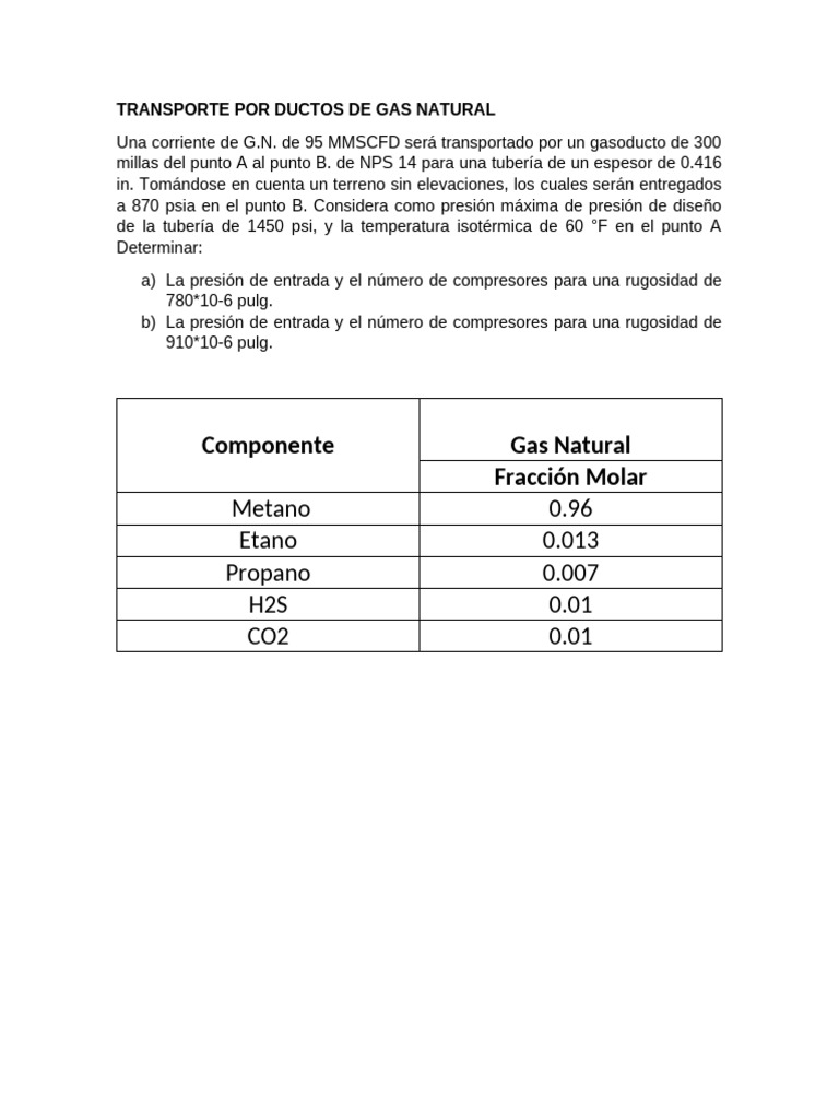 Transporte de Gas Natural por Ducto | PDF
