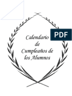 CALENDARIO DE CUMPLEAÑOS