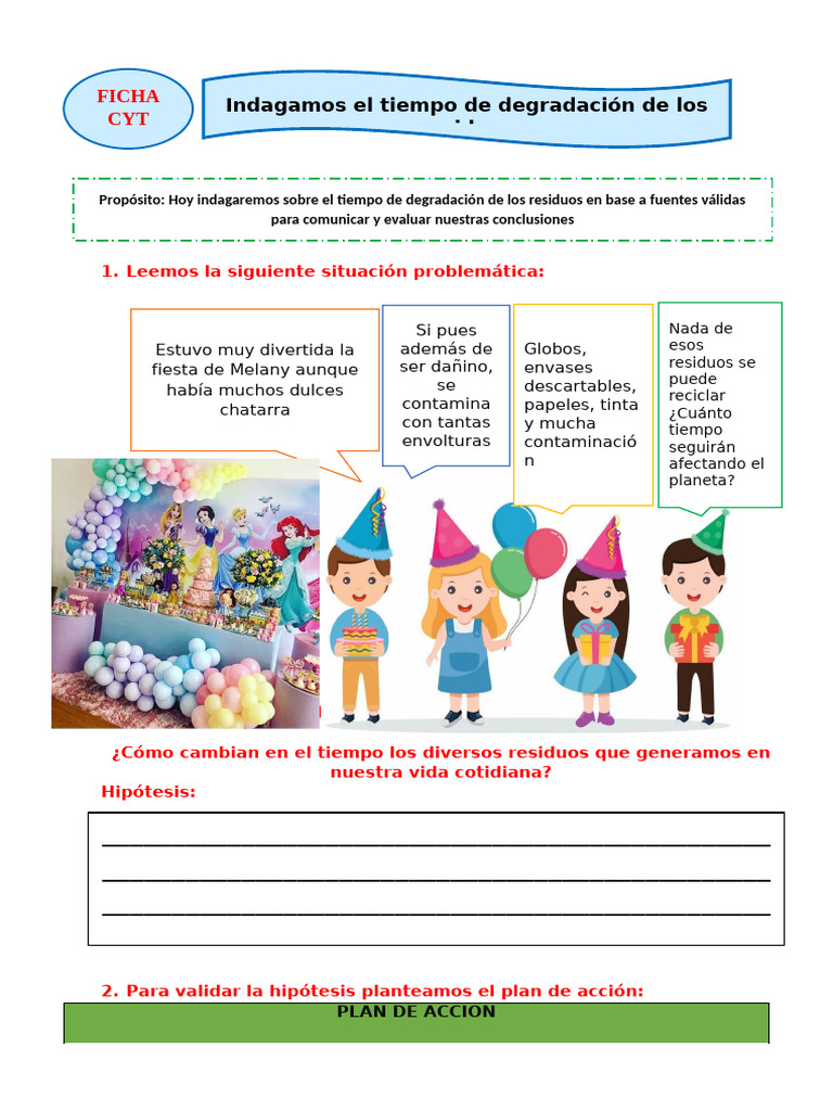 Tiempo de degradación de residuos cotidianos | PDF | Hipótesis | Residuos