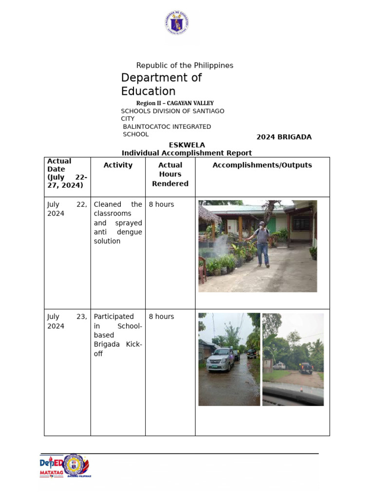 2024 Brigada Eskwela Report Summary | PDF