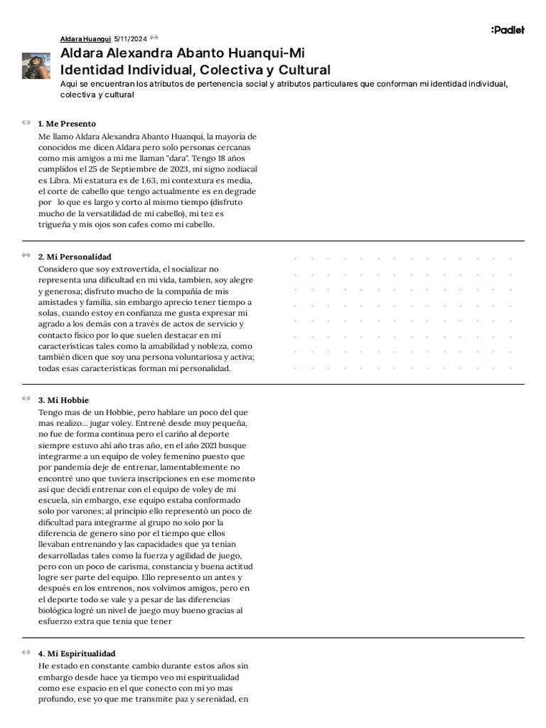 Identidad Cultural y Personal de Aldara | PDF