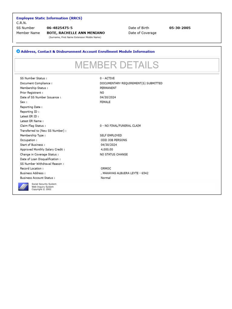 Employee Static Information Overview | PDF