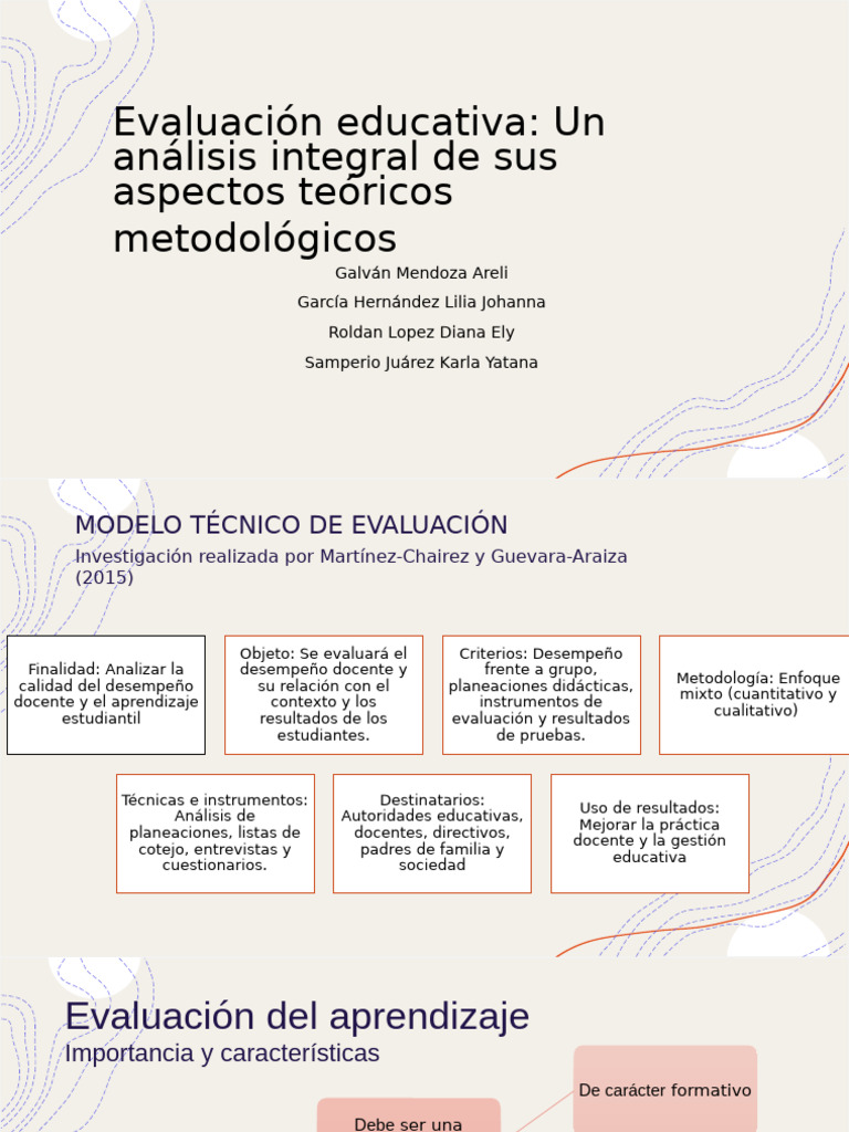 Evaluación Educativa Integral y Metodología | PDF | Evaluación | Maestros