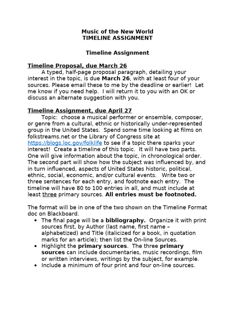 Timeline Assignment | PDF