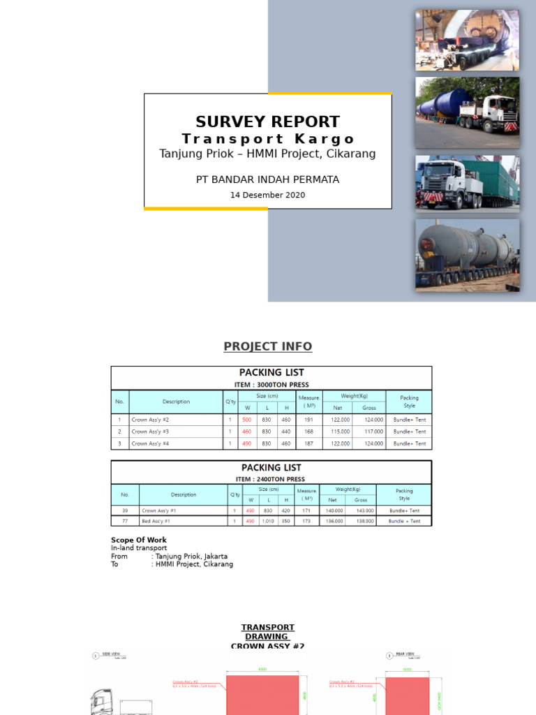 Rev 1 Survey Report Transport Route TG Priok - HMMI Cikarang | PDF ...