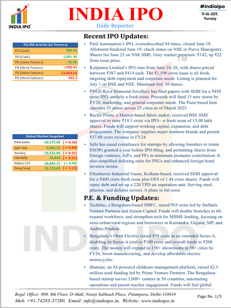 Patil Automation IPO Allotment Update | PDF | Initial Public Offering ...
