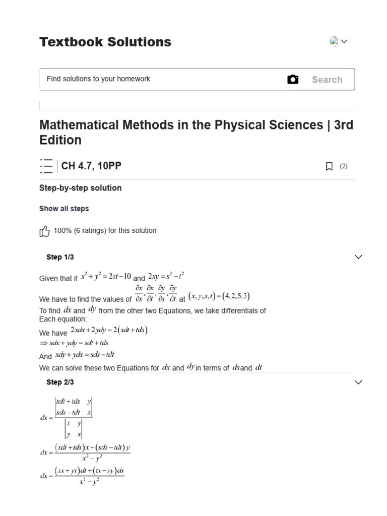 Chegg - CH 4.7, 10PP Mathematical Methods in The Physical Sciences 3rd ...