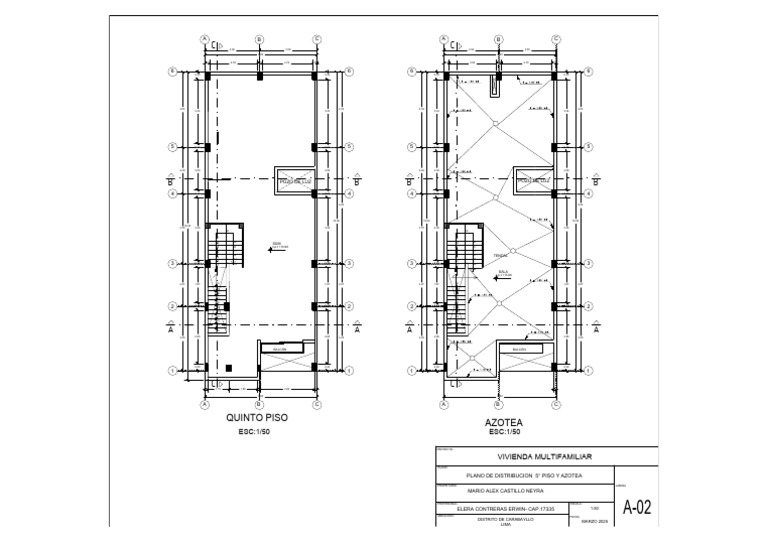 Plano de Distribución 5° Piso Vivienda Multifamiliar | PDF