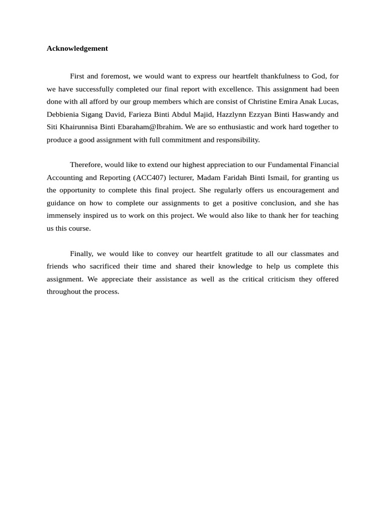 Acknowledgement | PDF