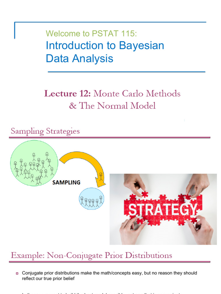 Lecture 12 Monte Carlo and Normal Model | PDF | Probability ...