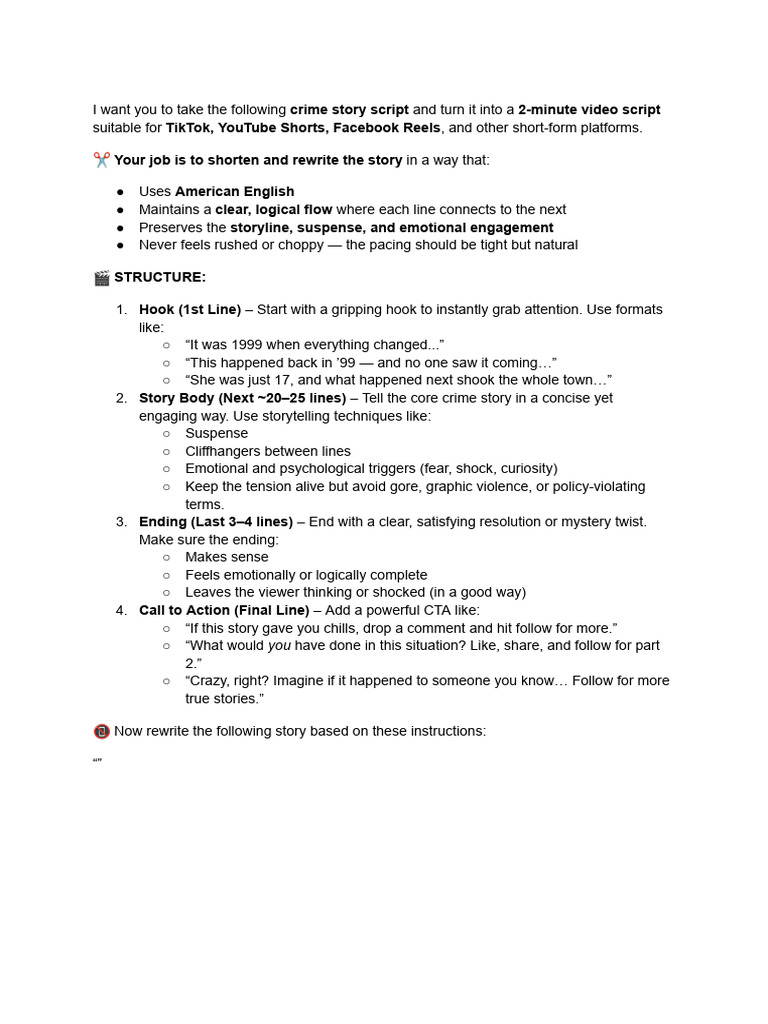 Crime Script Prompt | PDF