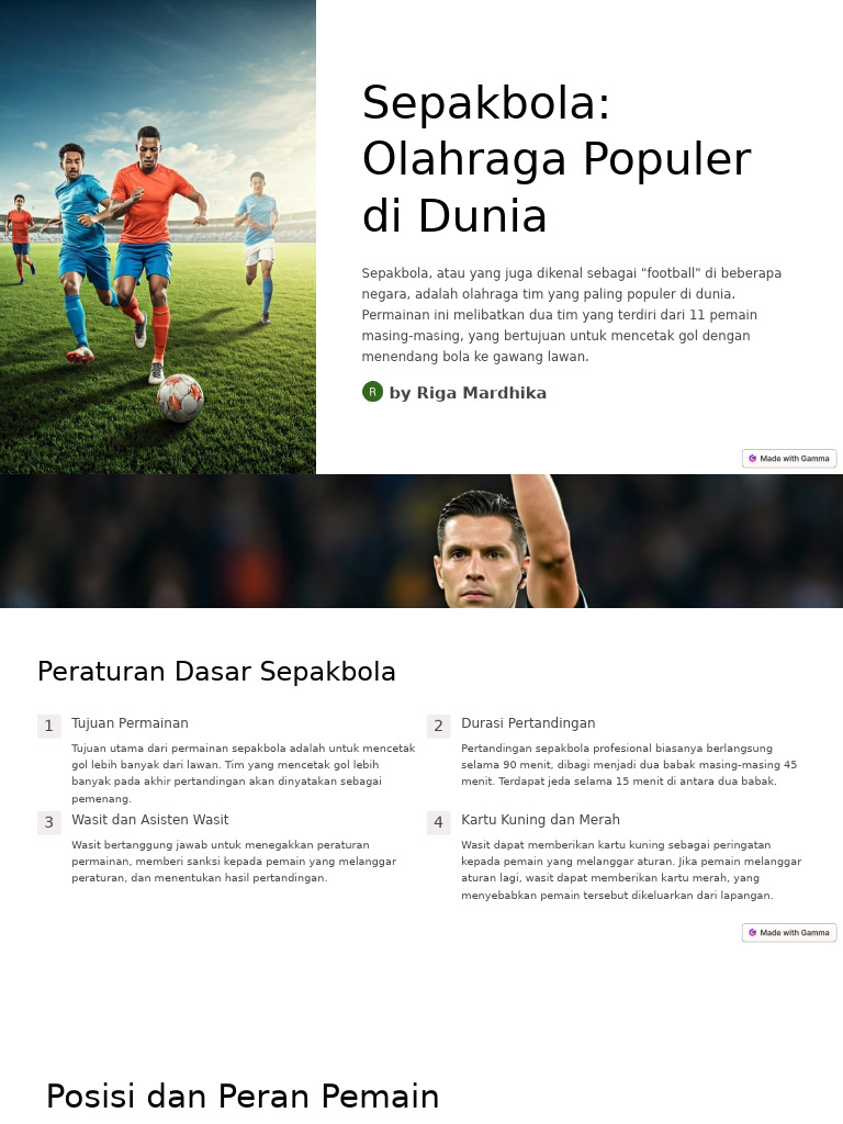 Sepakbola Olahraga Populer Di Dunia | PDF