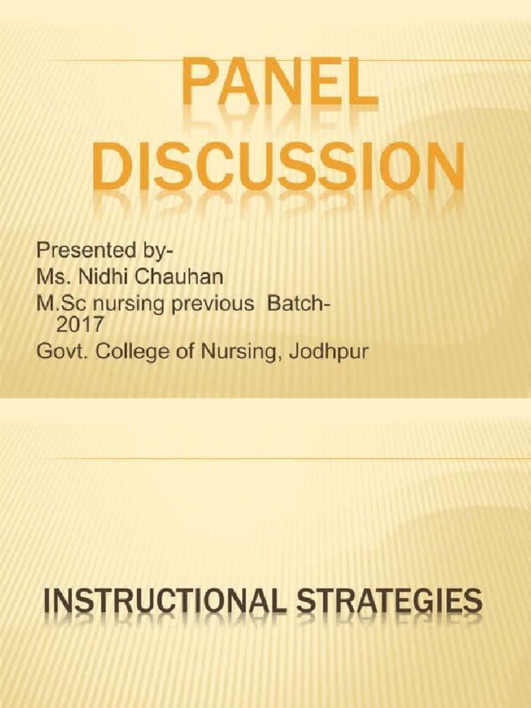 Panel Discussion | PDF